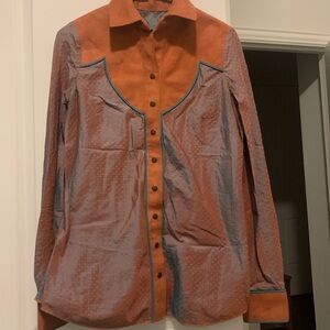 Custom shirt orange and teal